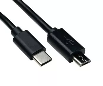 USB 3.1-kabel type C-stekker naar micro B-stekker, zwart, 0,50 m, DINIC-polybag